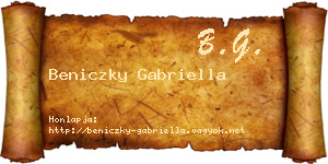 Beniczky Gabriella névjegykártya